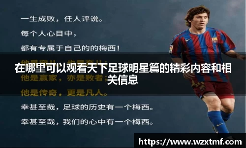 在哪里可以观看天下足球明星篇的精彩内容和相关信息